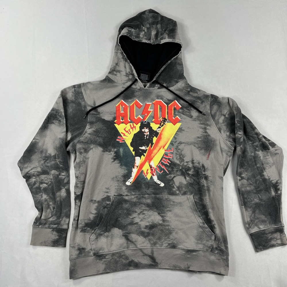 AC/DC Hoodie High Voltage Graphic‎ Tie Dye Rock Band Sweatshirt Mens Large